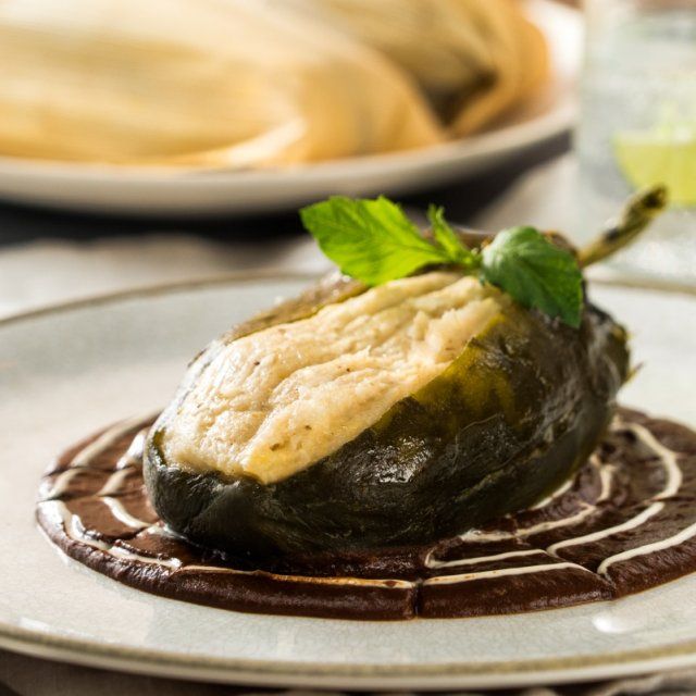 Poblano Pepper stuffed with Corn Tamale